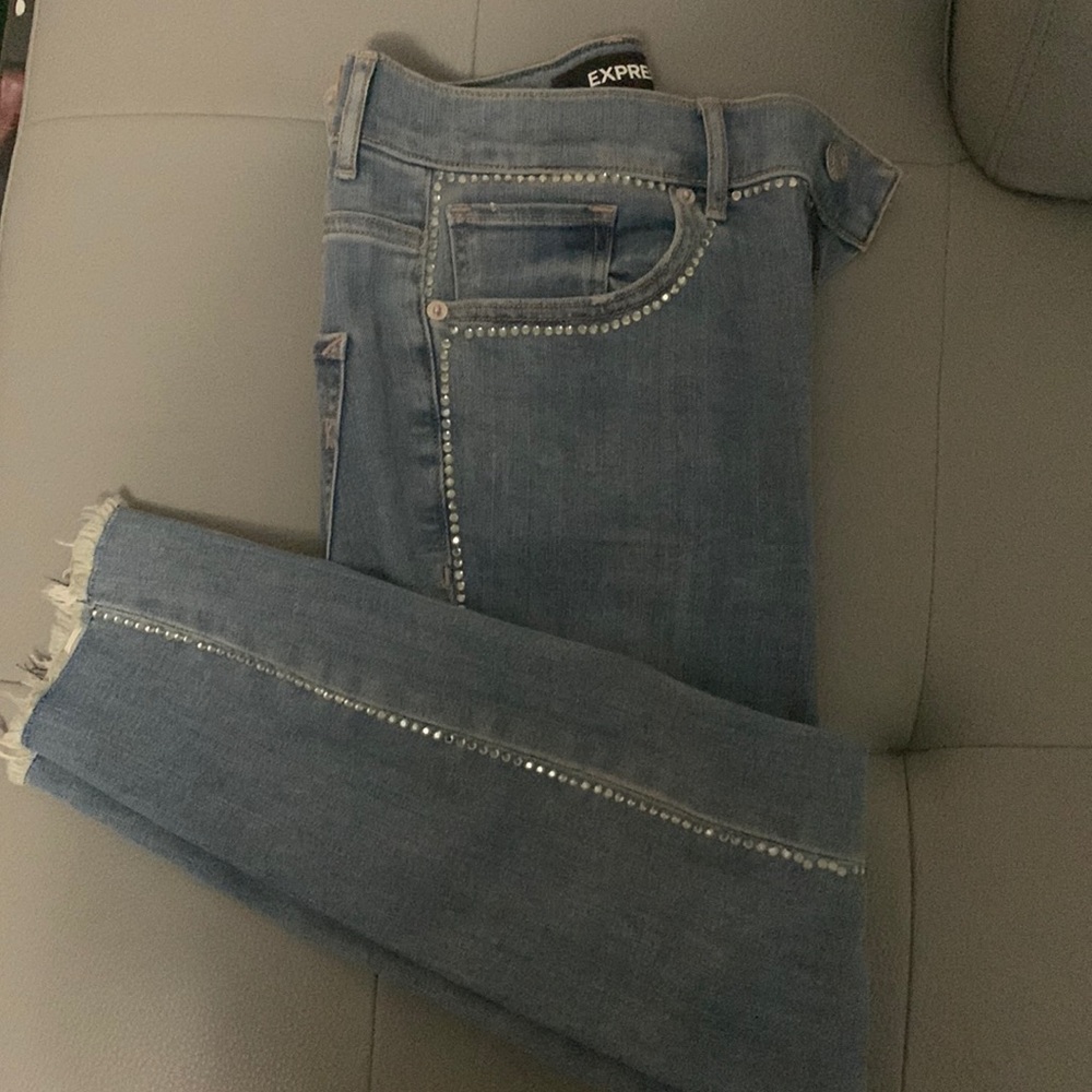 Ladies denim ankle jeans